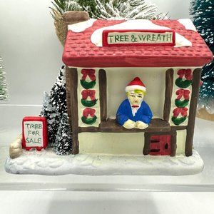 Vintage Noma Dickensville Porcelain Tree Stand Christmas Holiday Village Decor